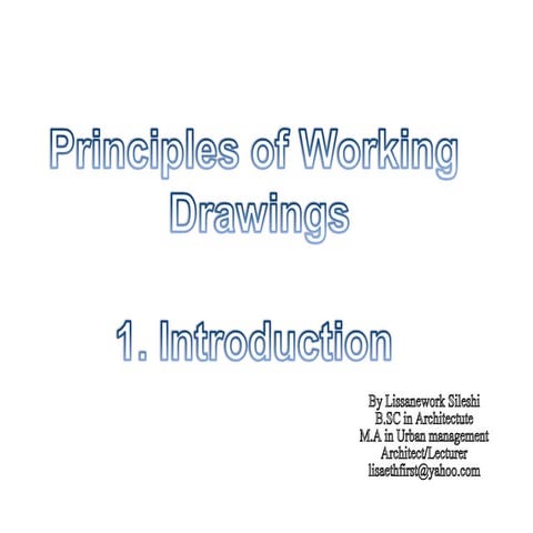 Working drawing lectures 1 4