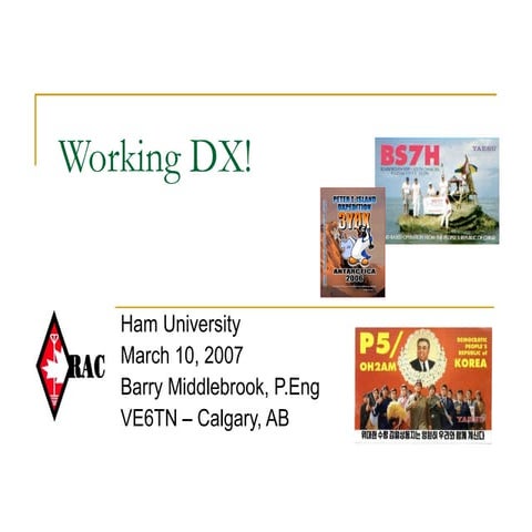 Working DX in Amateur Radio - VE6TN | PPT