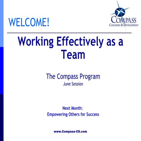 Working Effectively As A Team   The Compass Program