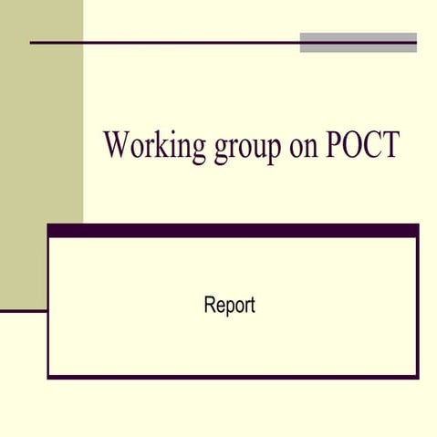 Working Group On Poct