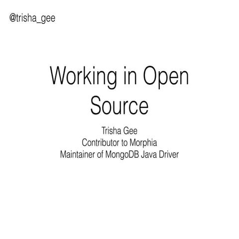Working in Open Source