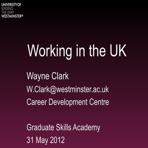 Working in the uk2012