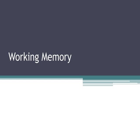 Working memory | PPTX