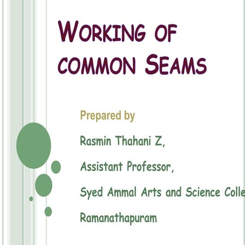 Working of common seams