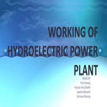Working of hydroelectric power plant 