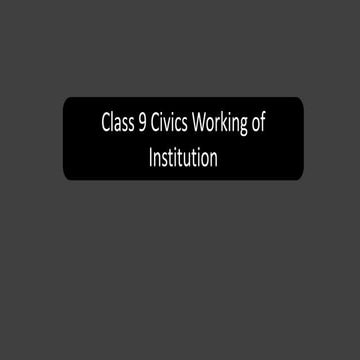 Working of institution 