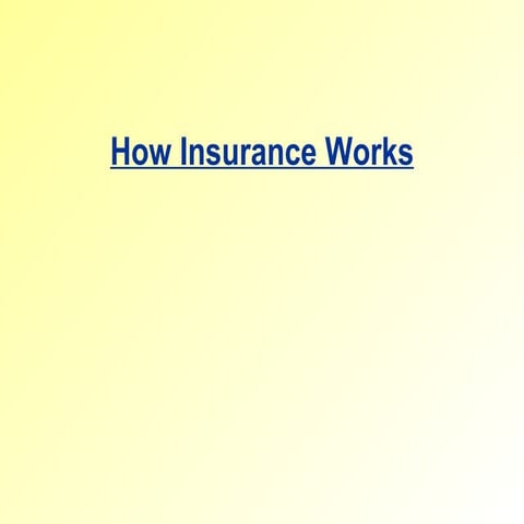Working of insurance
