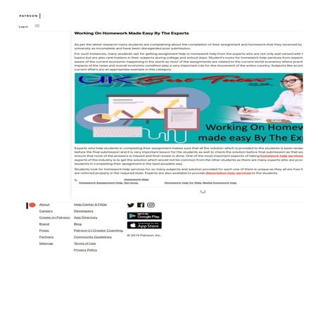 Working on homework made easy by the experts   assignment help on patreon