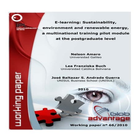 E-learning: Sustainability, environment and renewable energy, a      