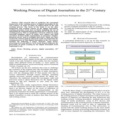 Working process of digital journalists in the 21st century