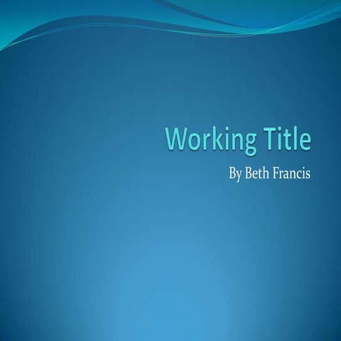 Working title presentation