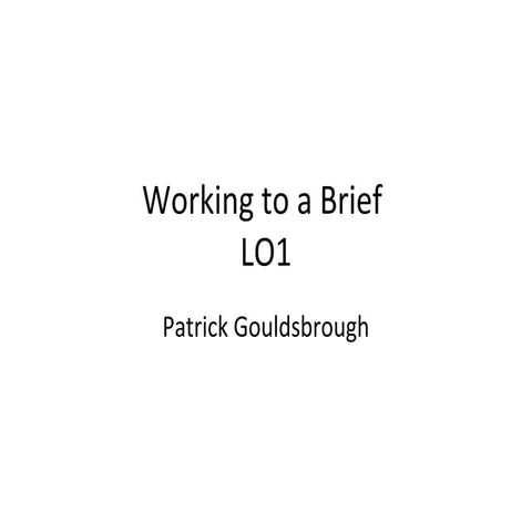 Working to a brief pro forma