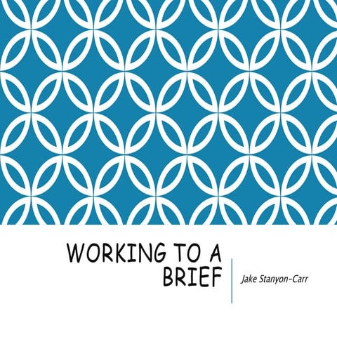 Working to a brief pro forma