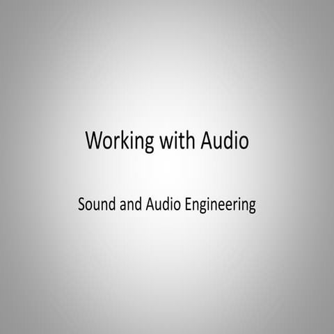 Working with audio | PPTX