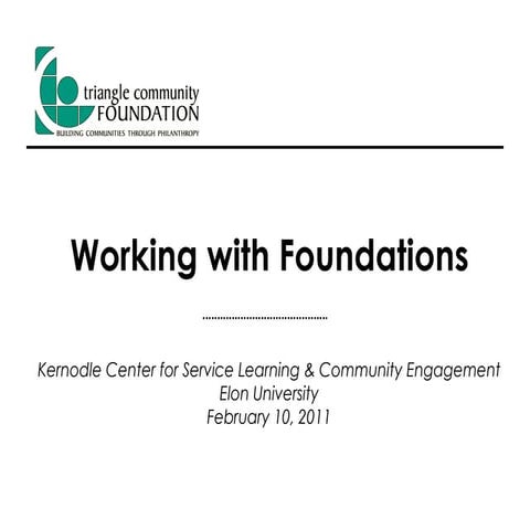Working with Foundations