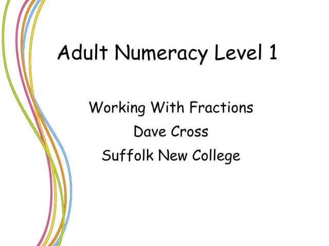 Working with fractions at l1