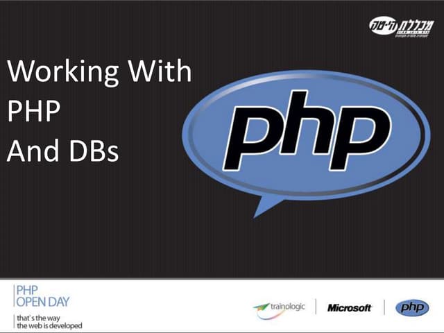 working with PHP & DB's