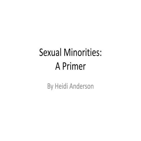 Working With Sexual Minorities