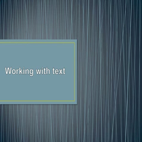 Microsoft powerpoint´s basic text formatting tools | PPTX