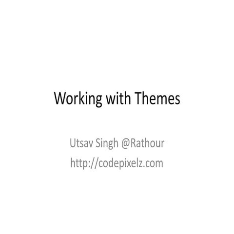 Working with WordPress themes