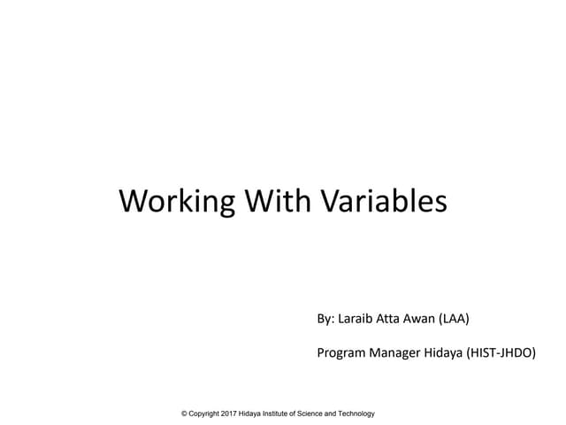 Working With Variables-[LAA] PHP Lj.pptx