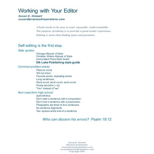 Working with Your Editor - handout