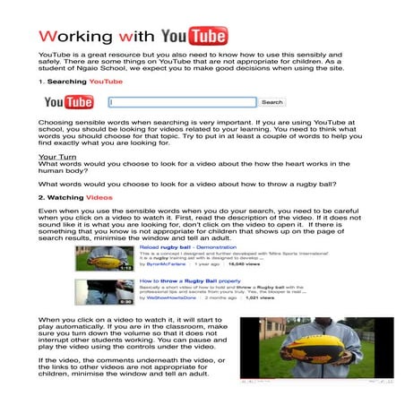Working with you tube