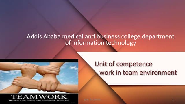 Work in team environment