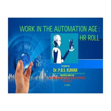 WORK IN THE AUTOMATION AGE : HR ROLL