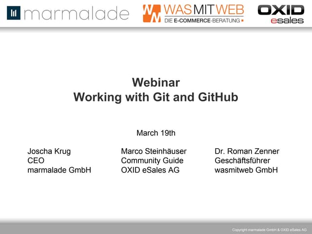Webinar: Arbeiten mit Git und GitHub