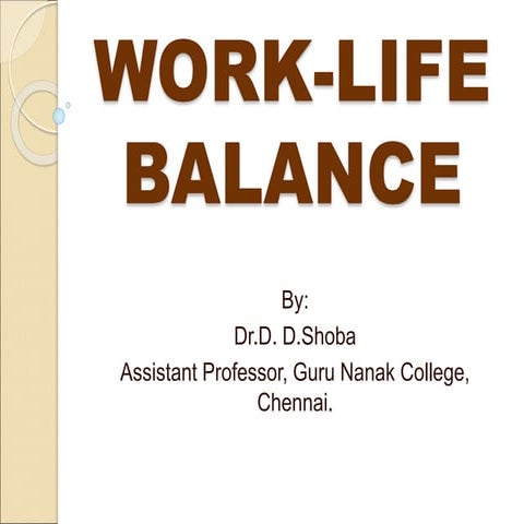 8. Stress Management and Work Life Balance | PPTX
