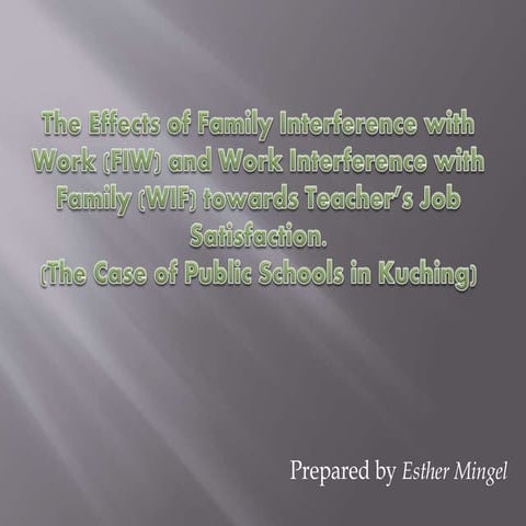 Work life balance case study, fiw&wif (For Teachers: Kuching) | PPTX