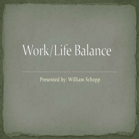 Work Life Balance Presentation Deck Linked In