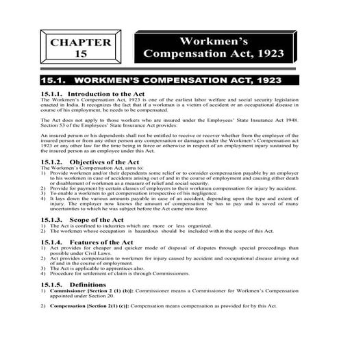Workmen compensation | PDF