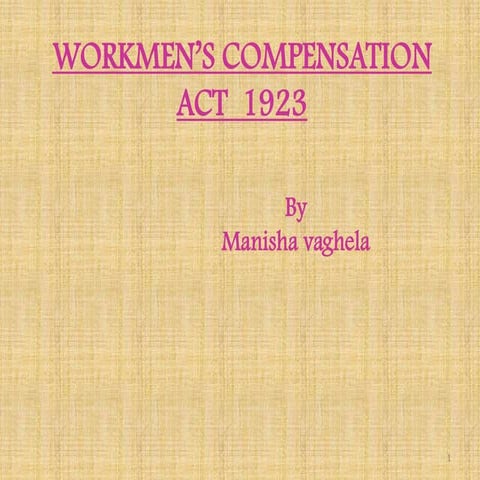 Workmen’s compensation act  1923