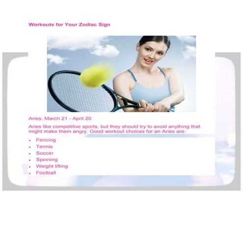 Workouts for your zodiac sign