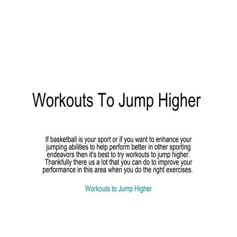 Workouts to Jump Higher