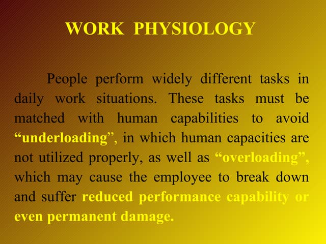 Work physiology