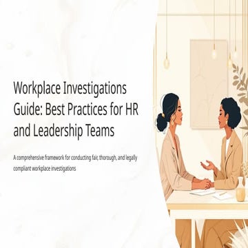 Workplace Investigations Guide : Best Practices for HR and Leadership Teams