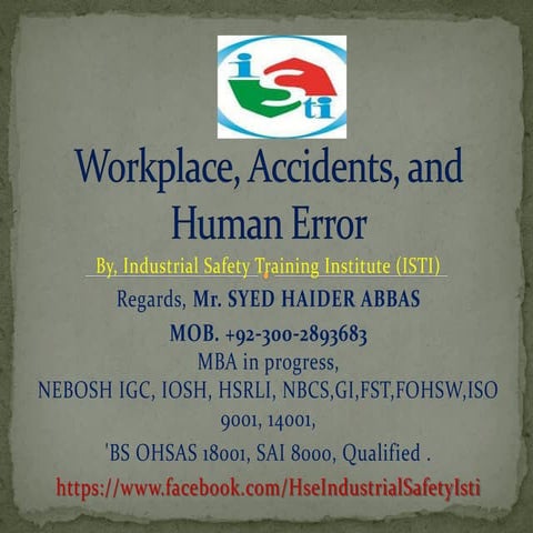 Workplace accidents and_human_error_by_isti