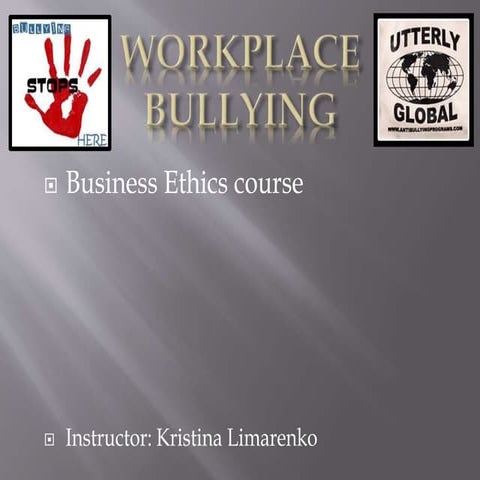 Workplace bullying and its negative affect  .pptx