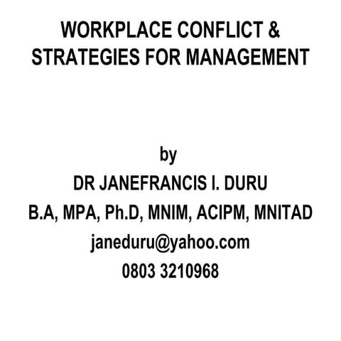 Workplace Conflict