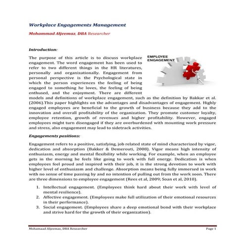 Kahn's work model which is under the employee engagement | PPTX