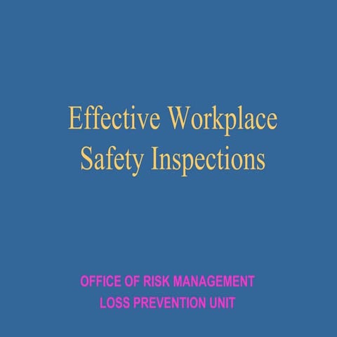 Effective Workplace Safety Inspections