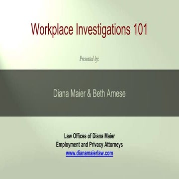 Workplace Investigations 101