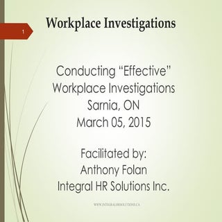 Workplace Investigations Presentation