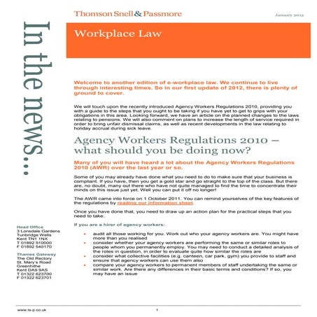 Workplace Law January 2012