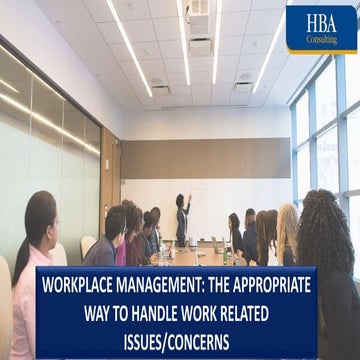 Workplace Management: The Appropriate Way to Handle Work Related Issues/Concerns