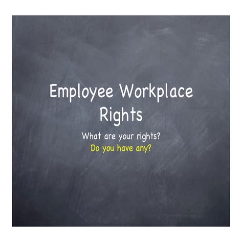 Information from Jack Tuckner about Workplace Rights | PDF