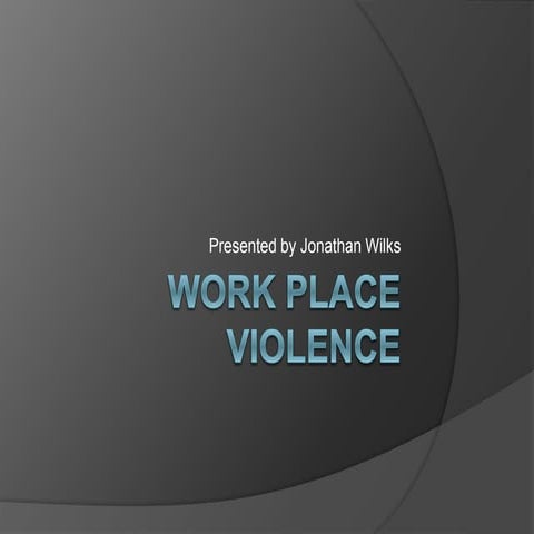 Workplace violence is your organization creating a environment for it. 